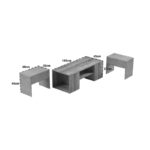 Morfi polymorphic coffee table 3pcs in oak-beige marble shade 105x45x37cm - Слика 6