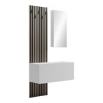 Arika entrance furniture with mirror in white-sonoma shade 100x37.1x199.5cm