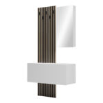 Arika entrance furniture with mirror in white-sonoma shade 100x37.1x199.5cm - Слика 3