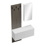 Arika entrance furniture with mirror in white-sonoma shade 100x37.1x199.5cm - Слика 4