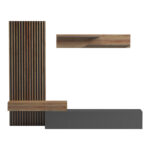 Litende living room set in anthracite-oak shade 249.4x42.2x199.5cm - Слика 2
