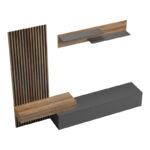 Litende living room set in anthracite-oak shade 249.4x42.2x199.5cm - Слика 4