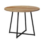 Sarah I table in oak shade with black metal legs D100x76cm - Image 2