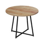 Sarah I table in oak shade with black metal legs D100x76cm - Image 3