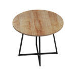 Sarah I table in oak shade with black metal legs D100x76cm - Image 4