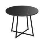 Sarah I table in black marble with black metal legs D100x76cm - Слика 3