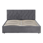 Kamaho double bed, velvet, anthracite, with storage space, 160x200cm - Слика 5