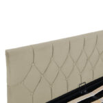 Kamaho double bed, velvet, cream, with storage space, 160x200cm - Image 5