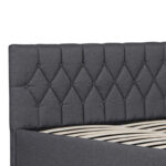 Kamaho double bed, fabric, anthracite, with storage space, 160x200cm - Слика 5