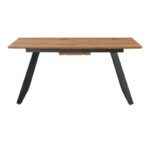 Extendable table Kannu in natural shade with black metal legs 160-200x90x75cm - Image 2