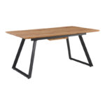 Extendable table Kannu in natural shade with black metal legs 160-200x90x75cm