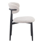 Folegio chair, cream-colored, with black legs, 59x50x75cm - Image 3