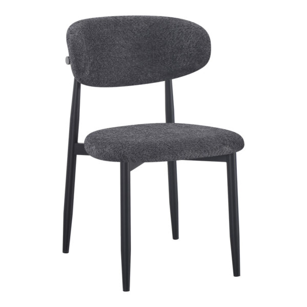 Folegio chair, anthracite-colored, with black legs, 59x50x75cm