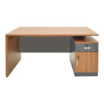 Professional office desk Oscar in walnut-dark grey color 180x90x76cm - Слика 2