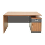 Professional office desk Oscar in walnut-dark grey color 150x80x76cm - Слика 2