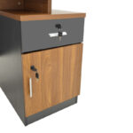 Professional office desk Oscar in walnut-dark grey color 150x80x76cm - Слика 5