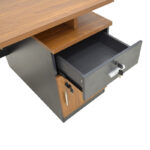 Professional office desk Oscar in walnut-dark grey color 150x80x76cm - Слика 6