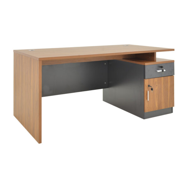 Professional office desk Oscar in walnut-dark grey color 150x80x76cm