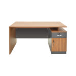 Professional office desk Oscar in walnut-dark grey color 120x70x76cm - Image 2
