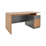 Professional office desk Oscar in walnut-dark grey color 120x70x76cm