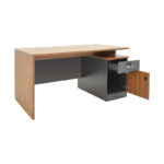 Professional office desk Oscar in walnut-dark grey color 120x70x76cm - Image 3