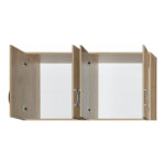 Four-leaf wardrobe with loft Zelia with 2 drawers in oak 120x42x240cm - Image 3