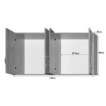 Four-leaf wardrobe with loft Zelia with 2 drawers in oak 120x42x240cm - Image 5