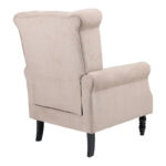 Armchair Piore beige fabric and black rubberwood leg 77x80x106cm - Image 2
