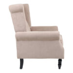 Armchair Piore beige fabric and black rubberwood leg 77x80x106cm - Image 3
