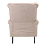 Armchair Piore beige fabric and black rubberwood leg 77x80x106cm - Image 5