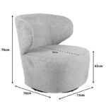 Armchair Marelia rotating grey color fabric 73x76x76cm - Image 6
