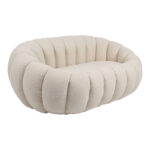 2-seater sofa Yannick boucle beige fabric 148x92x62cm