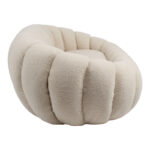 2-seater sofa Yannick boucle beige fabric 148x92x62cm - Image 3