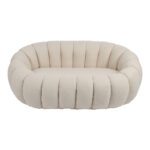 2-seater sofa Yannick boucle beige fabric 148x92x62cm - Image 4
