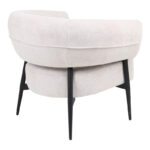 Armchair Penfel cream fabric and black metal legs 85x72x73cm - Слика 2