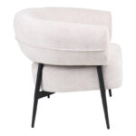 Armchair Penfel cream fabric and black metal legs 85x72x73cm - Слика 3