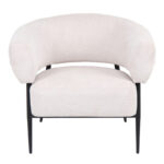 Armchair Penfel cream fabric and black metal legs 85x72x73cm - Слика 4