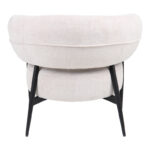 Armchair Penfel cream fabric and black metal legs 85x72x73cm - Слика 5