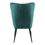 Armchair with footstool Siella dark green velvet-black metal leg 59x67x94cm - Слика 5