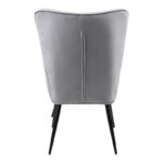 Armchair with footstool Siella grey velvet-black metal leg 59x67x94cm - Слика 5