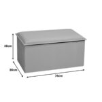 Koper velvet stool-trunk in beige shade 76x38x38cm - Image 3