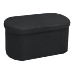 Otto stool-trunk, boucle fabric in dark grey color 76x38x38cm