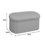 Otto stool-trunk, boucle fabric in ivory shade 76x38x38cm - Image 2