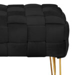Wenzo velvet stool in black shade 82x43x46cm - Слика 2