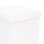 Crystal stool-trunk bouclé fabric in ivory shade 38x38x38cm - Image 2
