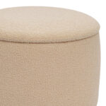 Roundy stool-trunk boucle fabric in beige shade Φ55x41.5cm - Слика 2