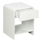 Nightstand Lemperto MDF in white color 40x40x53cm - Image 2