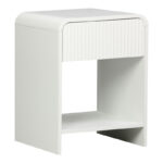 Nightstand Lemperto MDF in white color 40x40x53cm