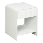Nightstand Lemperto MDF in white color 40x40x53cm - Image 4