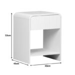 Nightstand Lemperto MDF in white color 40x40x53cm - Image 5